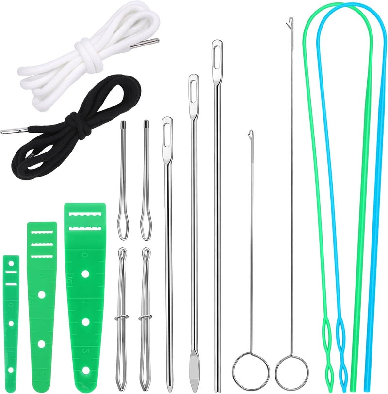 Fedmut Drawstring Threader Tool Set 16PCS with Loop Turner, Bodkin Sewing Tool, Elastic Threader and Hoodie String Drawstring for Jacket, Pants, Sportswear and Hat Threading - Image 1